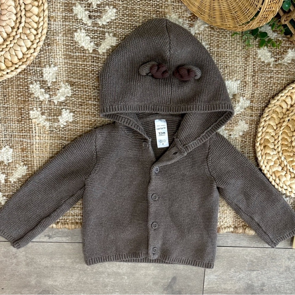 New Carter's Christmas Reindeer Hooded Thick Knit Cardigan
Jacket Sweater